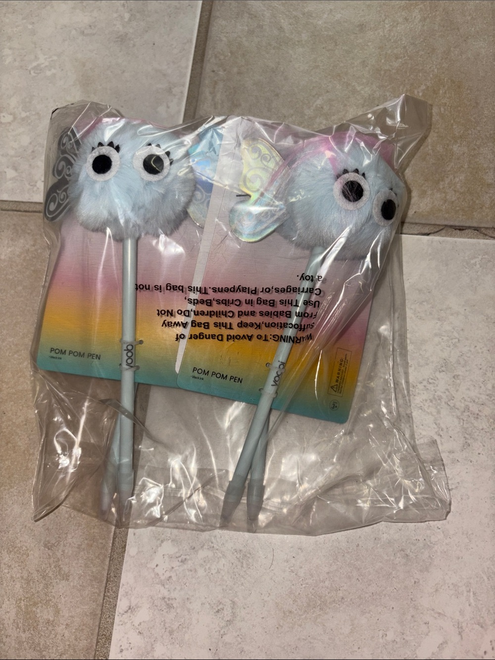 5/$10 Fuzzy Pastel Pom-Pom Pens - Set of 4